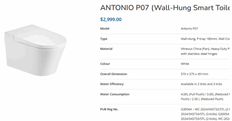 Elevate Your Bathroom with Wall Hung Toilet Bowl and Water Heater Solutions in Singapore